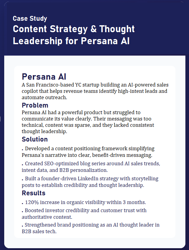 Content Strategy & Thought Leadership for Persana AI
